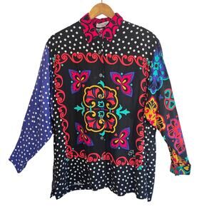 Size L - Vintage 1990s Express Rayon Shirt unique